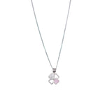 Load image into Gallery viewer, 925 Sterling Sterling Silver Pink Mother of Pearl Heart Flower Pendant with Chain - Taraash