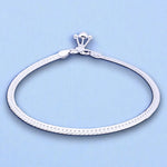 Load image into Gallery viewer, 925 Sterling Silver Line Designer Ending with Heart Charm Single Anklet for Women