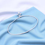 Load image into Gallery viewer, 925 Sterling Silver Line Plain Ending with Floral Charm Single Anklet for Women