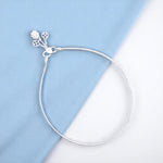 Load image into Gallery viewer, 925 Sterling Silver Plain Chain with Floral Charm Single Anklet for Women