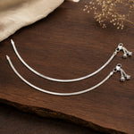 Load image into Gallery viewer, Taraash Single Line Plain Ending with Charm 925 Sterling Silver Anklet For Women AN0563S
