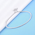 Load image into Gallery viewer, 925 Sterling Silver Box Chain with Charm Single Anklet for Women