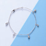 Load image into Gallery viewer, 925 Sterling Silver Heart & CZ Charms Single Anklet For Women