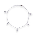 Load image into Gallery viewer, 925 Sterling Silver Heart & CZ Charm Chian Anklet For Women