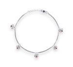 Load image into Gallery viewer, 925 Sterling Silver Heart Charm with CZ Stone Single Anklet for Women