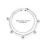 Load image into Gallery viewer, 925 Sterling Silver Heart Charm with CZ Stone Anklet for Women