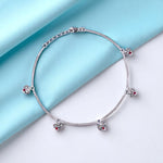 Load image into Gallery viewer, 925 Sterling Silver Heart Charm with CZ Stone Single Anklet for Women