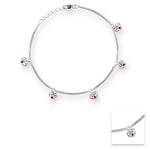 Load image into Gallery viewer, 925 Sterling Silver Heart Charm with CZ Stone Anklet for Women