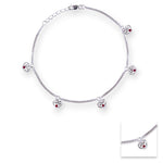 Load image into Gallery viewer, 925 Sterling Silver Heart Charm with CZ Stone Single Anklet for Women