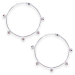 Load image into Gallery viewer, 925 Sterling Silver Heart Charm with CZ Stone Anklet for Women