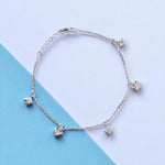 Load image into Gallery viewer, 925 Sterling Silver Beaded Heart Star Charm Chain Single Anklet for Women