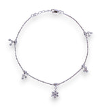 Load image into Gallery viewer, 925 Sterling Silver Floral Charm Beaded Single Anklet for Women