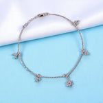 Load image into Gallery viewer, 925 Sterling Silver Floral Charm Beaded Single Anklet for Women