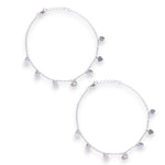 Load image into Gallery viewer, 925 Sterling Silver Heart Shape Charms CZ Anklets for Women