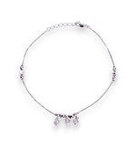 Load image into Gallery viewer, 925 Sterling Silver Beaded Heart Charm Chain Anklets for Women