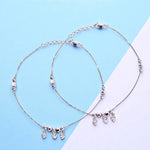 Load image into Gallery viewer, 925 Sterling Silver Beaded Heart Charm Chain Anklets for Women