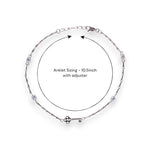 Load image into Gallery viewer, 925 Sterling Silver Key-to-Heart CZ Rhodium Anklet For Women