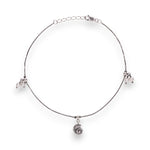 Load image into Gallery viewer, 925 Sterling Silver Sea Shell Pearl Charm Antique Finish Anklet for Women