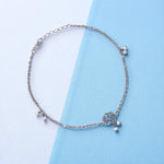 Load image into Gallery viewer, 925 Sterling Silver Antique Silver Lotus Pearl Charm Chain Single Anklet for Women