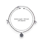 Load image into Gallery viewer, 925 Sterling Silver Pair Silver Round Pearl Charm Chain Anklets for Women -