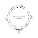 Load image into Gallery viewer, 925 Sterling Silver Singke Silver Floral Cz Charm Chain Anklets for Women
