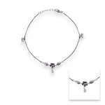 Load image into Gallery viewer, 925 Sterling Silver Singke Silver Floral Cz Charm Chain Anklets for Women