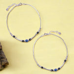 Load image into Gallery viewer, 925 Sterling Silver Evil Eye Beaded Chain Anklets for Women