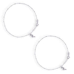 Load image into Gallery viewer, 925 Sterling Silver Beaded Heron Bird Charm Chain Anklets for Women