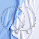 Load image into Gallery viewer, 925 Sterling Silver Beaded Heron Bird Charm Chain Anklets for Women