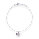 Load image into Gallery viewer, 925 Sterling Silver Dragonfly Charm CZ Chain Anklets for Women