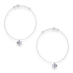Load image into Gallery viewer, 925 Sterling Silver Dragonfly Charm CZ Chain Anklets for Women