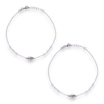 Load image into Gallery viewer, 925 Sterling Silver Sea Shell Baby Pink Beaded Chain Anklets for Women