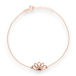 Load image into Gallery viewer, 925 Sterling Silver Rose Gold Plated Lotus Single Anklet For Women