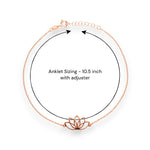 Load image into Gallery viewer, 925 Sterling Silver Rose Gold Plated Lotus Single Anklet For Women
