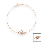 Load image into Gallery viewer, 925 Sterling Silver Rose Gold Plated Lotus Single Anklet For Women