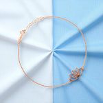 Load image into Gallery viewer, 925 Sterling Silver Rose Gold Plated Lotus Single Anklet For Women
