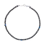 Load image into Gallery viewer, 925 Sterling Silver Evil Eye Black Beaded Single Anklet for Women