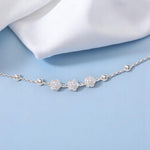 Load image into Gallery viewer, 925 Sterling Silver Floral Charm Beaded Single Anklet for Women