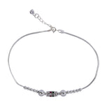 Load image into Gallery viewer, 925 Sterling Silver Multi CZ Beaded Single Anklet for Women