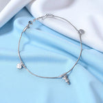 Load image into Gallery viewer, 925 Sterling Silver Plain Chain with Heart Charm Single Anklet for Women
