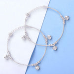 Load image into Gallery viewer, 925 Sterling Silver Box Chain With Heart Ball Charm Anklet for Kids
