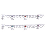 Load image into Gallery viewer, 925 Sterling Silver Heart Enamelled Crisscross Design Anklets for Girls