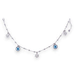 Load image into Gallery viewer, 925 Sterling Silver Flower And Evil Eye Single Anklet For Women