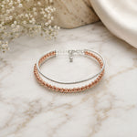 Load image into Gallery viewer, Taraash 925 Sterling Silver Gold Plated Beads Kada Bangle For Women BG1704G
