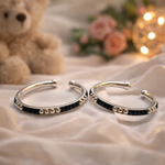 Load image into Gallery viewer, Taraash 925 Sterling Black Beaded Silver Kadas For Baby