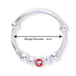 Load image into Gallery viewer, 925 Sterling Silver Enamelled Heart Beaded Bangles for Kids
