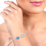 Load image into Gallery viewer, Taraash silver bangles with stones