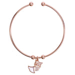Load image into Gallery viewer, 925 Sterling Silver Leaf & Star Charms Rose Gold Bangles for Women