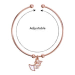 Load image into Gallery viewer, 925 Sterling Silver Leaf & Star Charms Rose Gold Bangles for Women