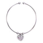 Load image into Gallery viewer, 925 Streling Silver Double Heart Cz Charm Bangle For Women/Girl